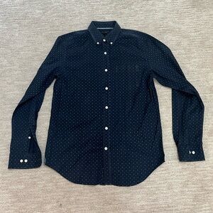 BANANA REPUBLIC Slim Stretch Dot Pattern Shirt Button Down M